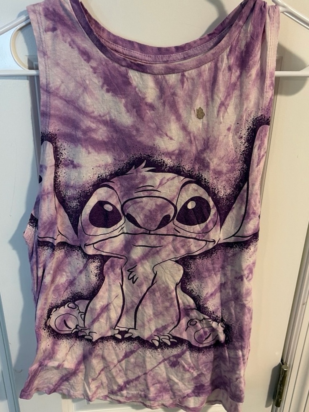 Purple Tie-Dye Stitch Graphic Tank Top